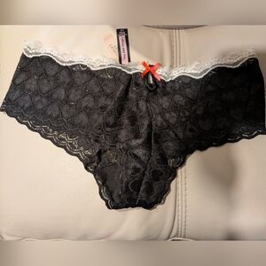 Victoria's Secret Very Sexy Lace-Trim Cheeky Panty Black Lace Large New